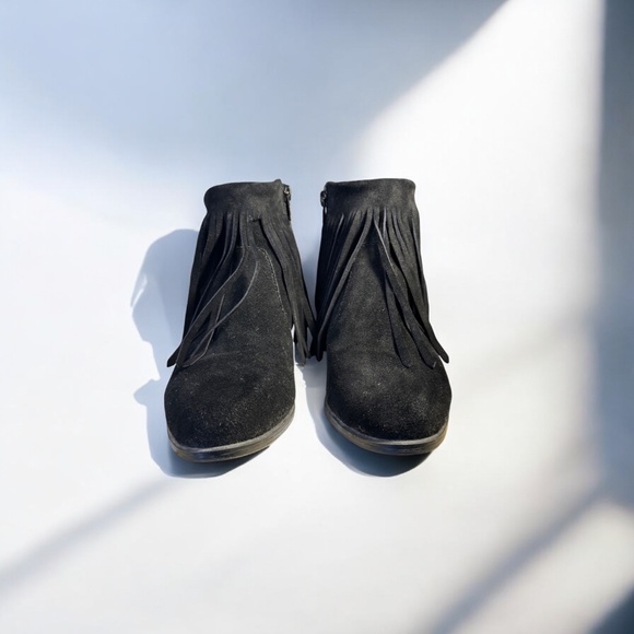 Steve Madden Suede Fringe Ankle Boots | Black Leather Suede Booties | Women’s 7M - Picture 2 of 10